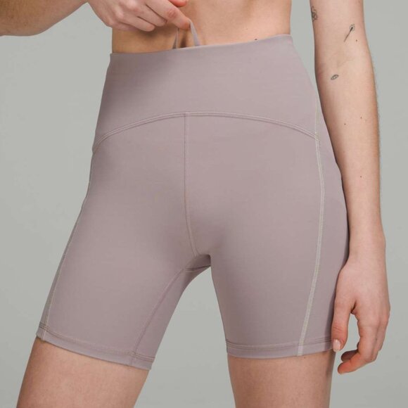 Lululemon Power Thru High-Rise Short 6" *Colour Seam in Mauve Grey size 6 - Picture 4 of 9